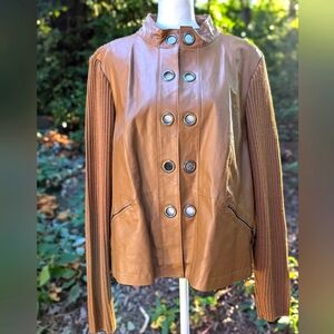 Vintage LAL “Live A Little” Vintage Leather  and Knit Jacket